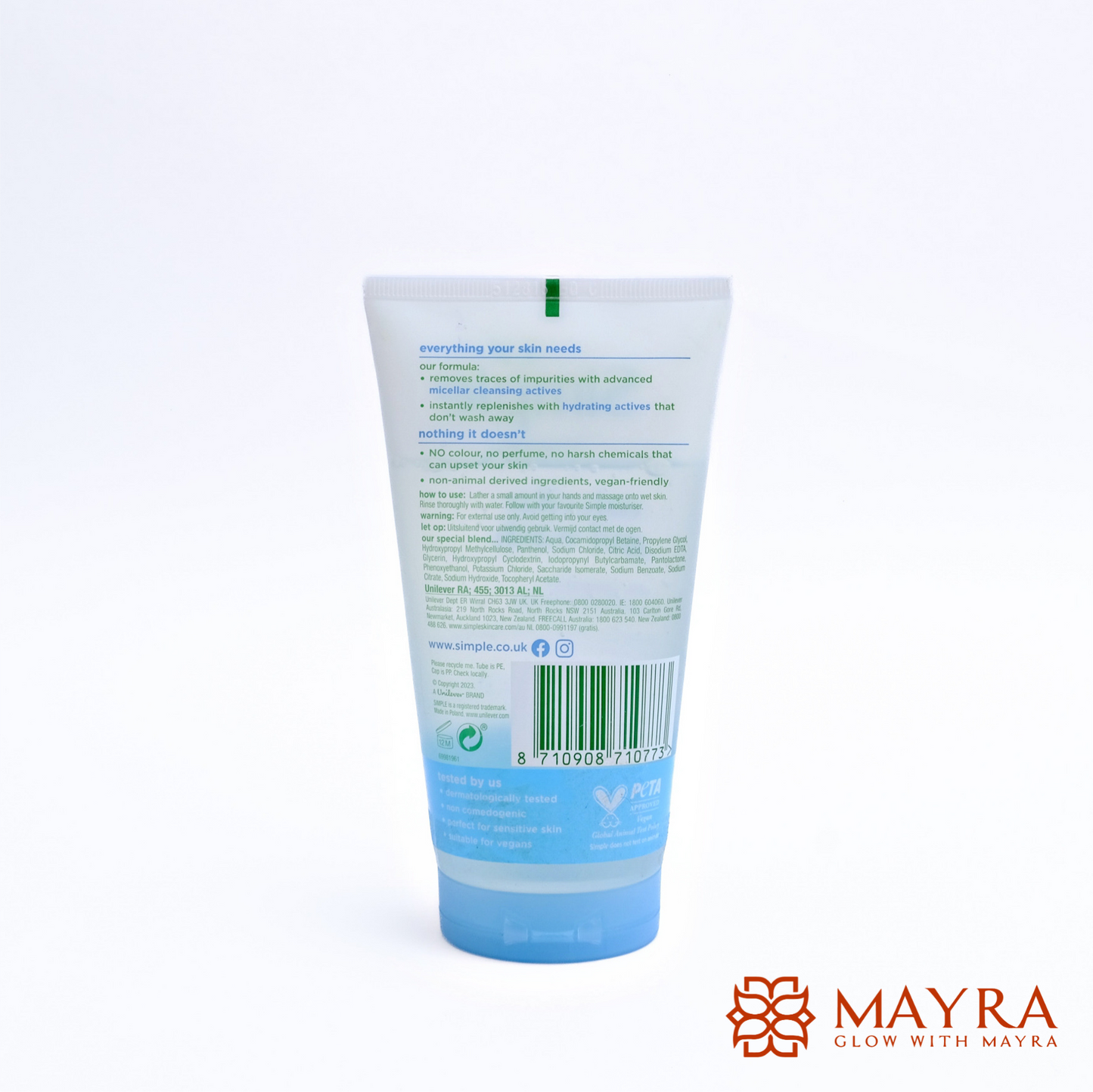 Simple Water Boost Micellar Facial Gel Wash (150ml)